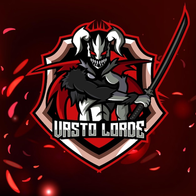 Demon sword man mascot logo