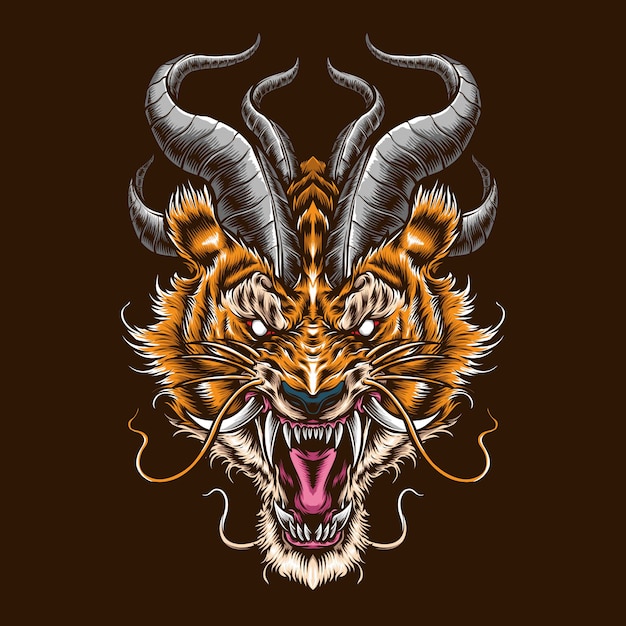 Vector demon tiger