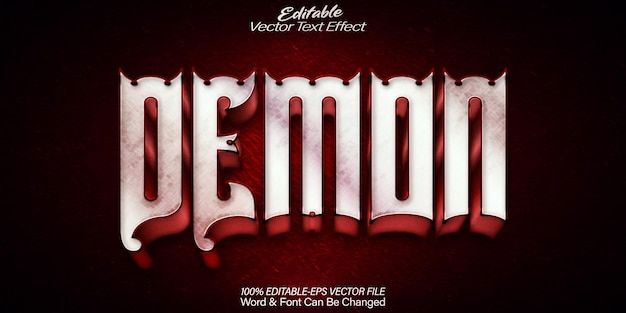 Demon Vector Text Effect Editable Alphabet Evil Horror Danger Red