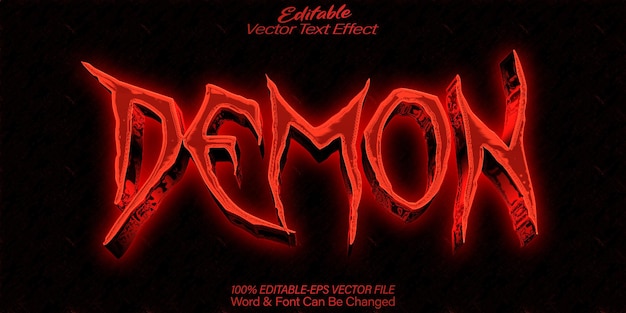 Demon Vector Text Effect Editable Alphabet Horror Red Evil Satan Hell Dead