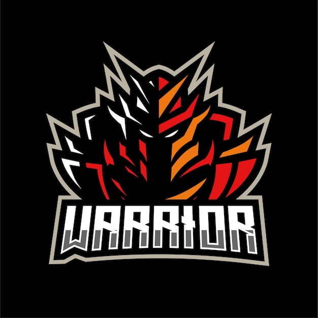 Demon warrior mascot gaming logo template