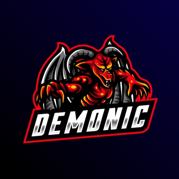 Mascotte demoniaca logo esport gioco