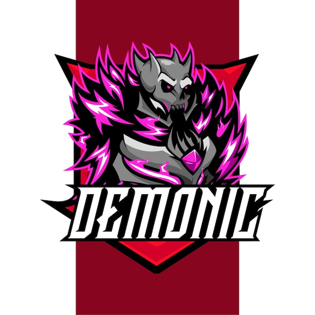 Demonic skull esport mascot logo vector