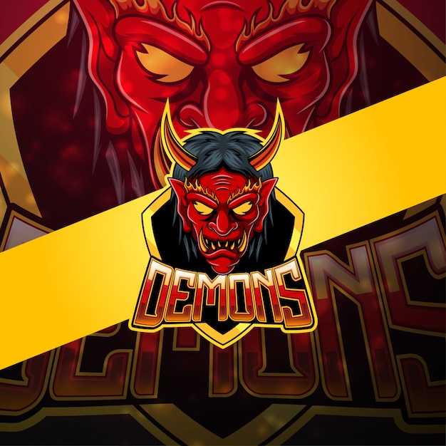 Demone esport logo mascotte