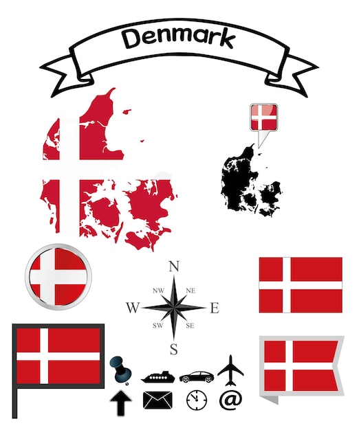 Denemarken Set Official Flags-collectie