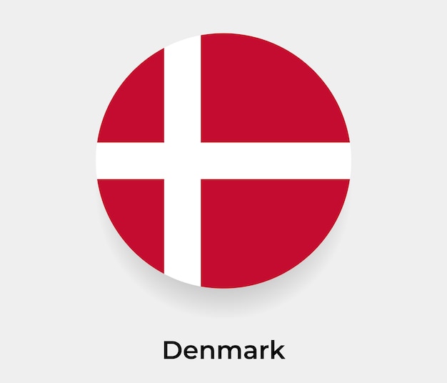 Denemarken vlag zeepbel cirkel ronde vorm pictogram vectorillustratie