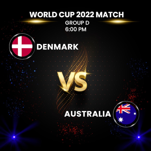 Denemarken vs Australië, wereldvoetbal 2022, groep d. wereldkampioenschap voetbalcompetitie