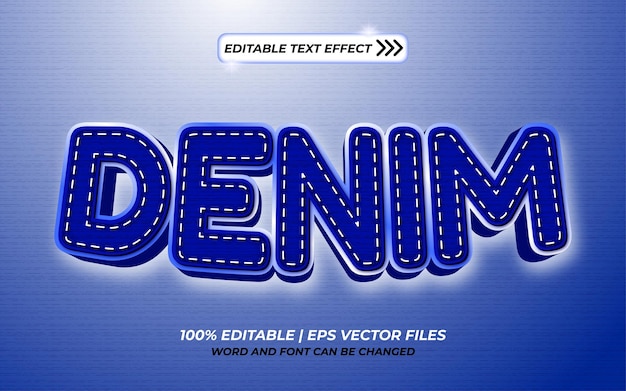 Denim 3d editable text effect