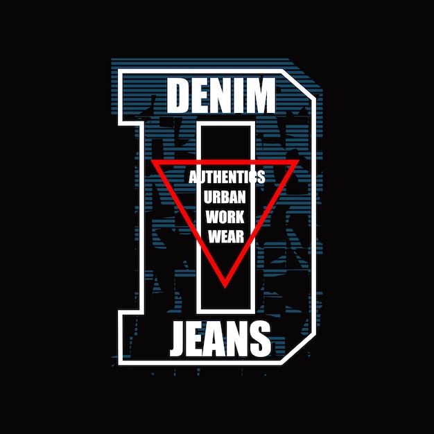 denim jeans ontwerp typografie vectorillustratie