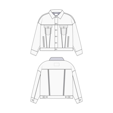 Premium Vector | Denim man jacket outlines