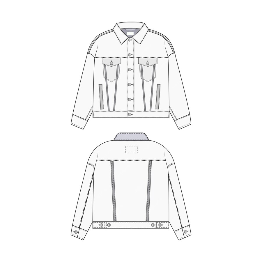 Premium Vector | Denim man jacket outlines