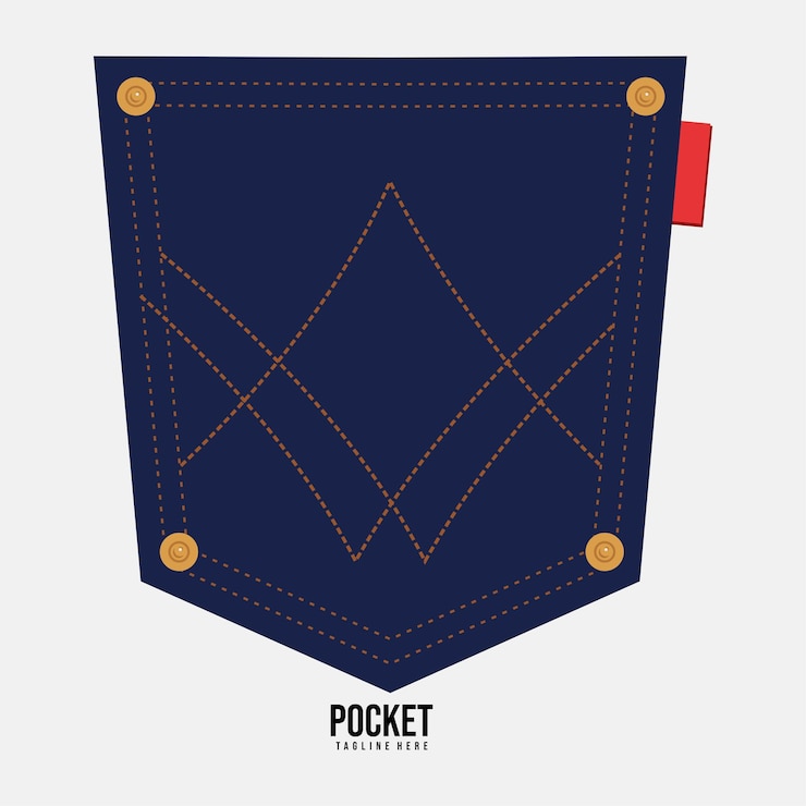 Vector denim pocket patch vector