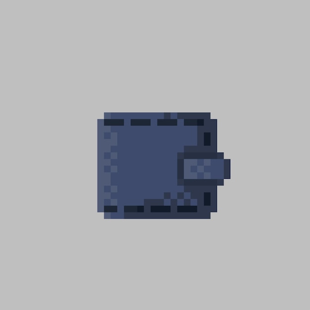 denim portemonnee in pixel art-stijl