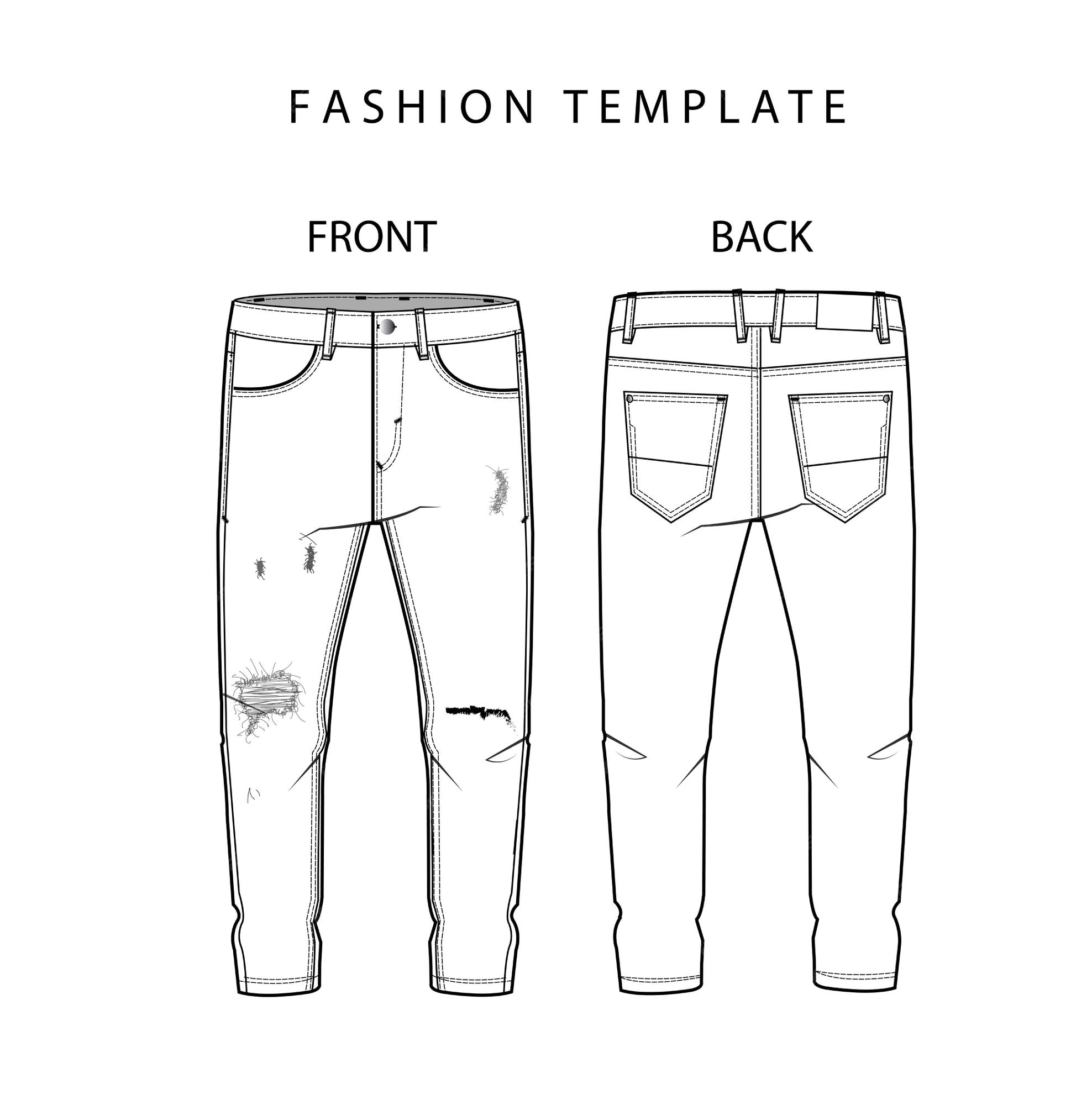 Legepladsudstyr Portræt Droop Premium Vector | Denim ripped jeans drawing flat schkas