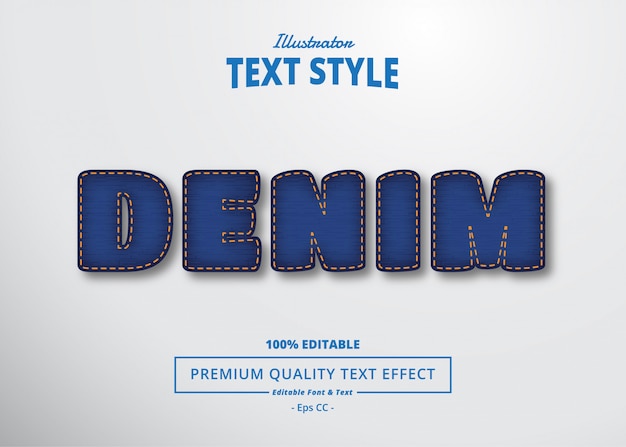 Vector denim text effect