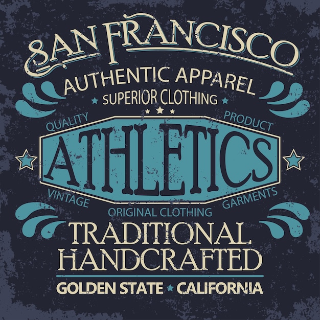 Denim typografie, t-shirt graphics, vintage tee-printontwerp voor sportkleding