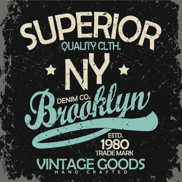 Denim typografie, t-shirt graphics, vintage wear tee print design