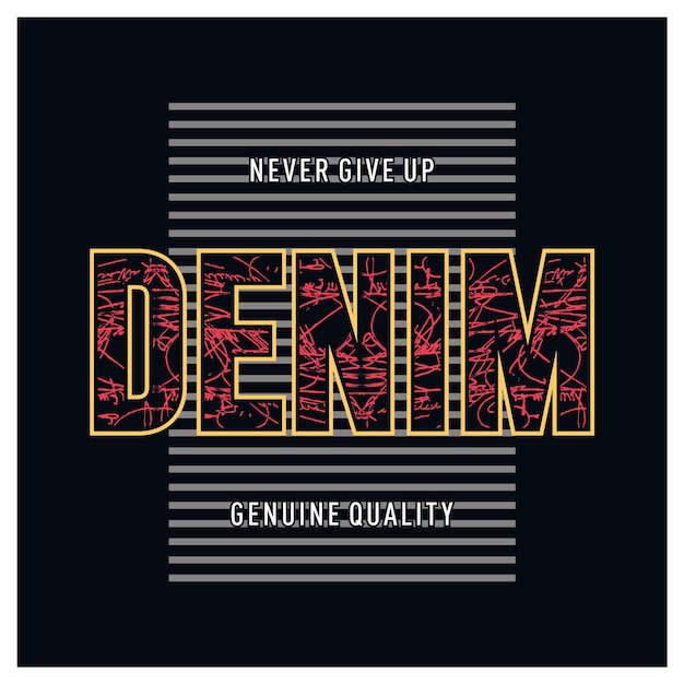 Denim typography graphic t shirt