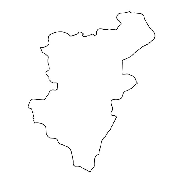 トルコのデニズリ県地図行政区画ベクトル図