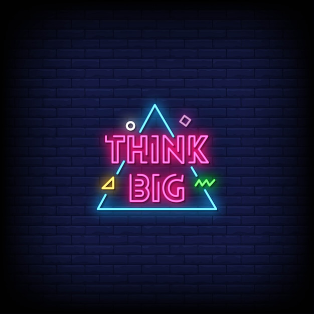 Denk aan big neon signs style-tekst