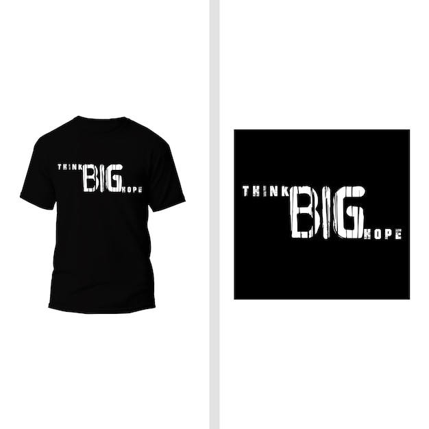 denk grote hoop typografie ontwerp mock-up t-shirt grafisch
