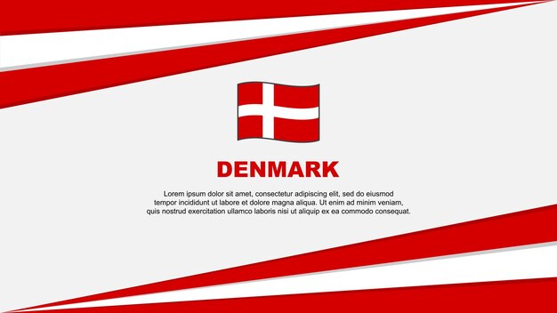 Denmark Flag Abstract Background Design Template Denmark Independence Day Banner Cartoon Vector Illustration Denmark Design