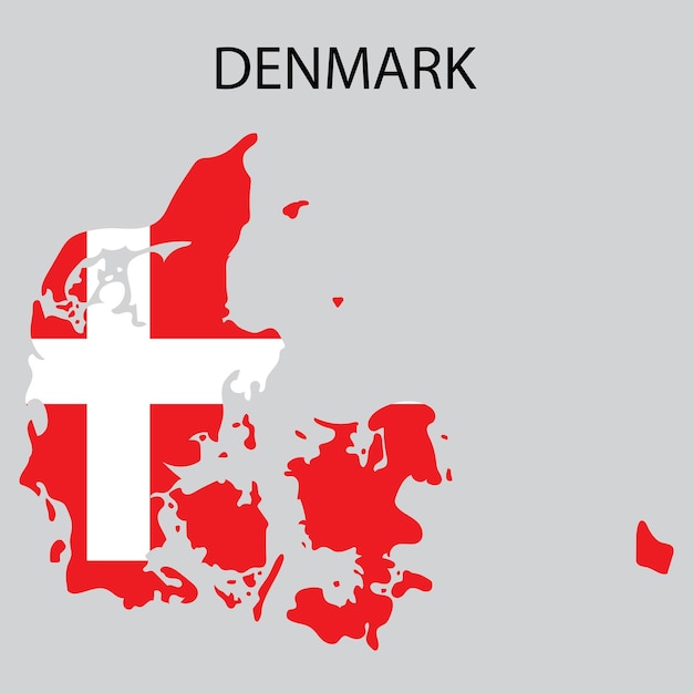 Denmark flag map for concept design Silhouette map Planet earth Vector illustration Stock image