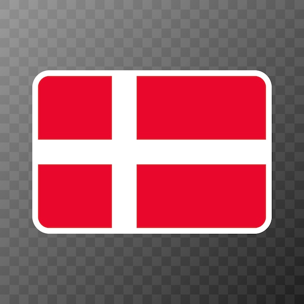 デンマークの旗の公式色と比率ベクトルイラスト