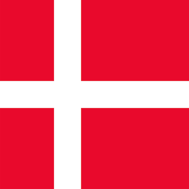Официальные цвета флага Дании Векторная иллюстрация
