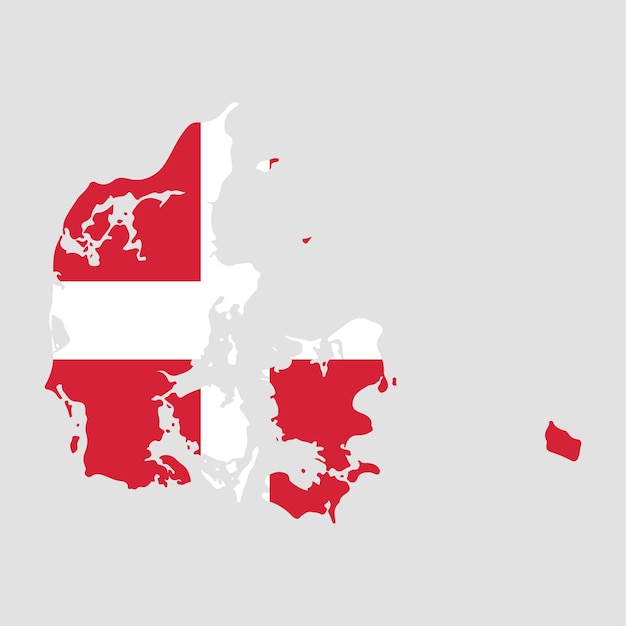 Vector denmark map and flag