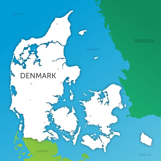 Denmark map paper cut