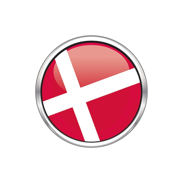 Vector denmark national circle button flag vector