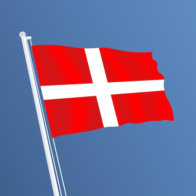 Denmark Republic Waving Flag Design and Denmark Republic Flag Design