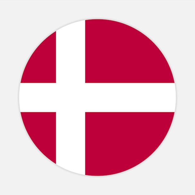 Vector denmark round flag vector icon design denmark circle flag