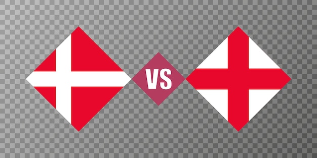 Denmark vs england flag concept vector illustration