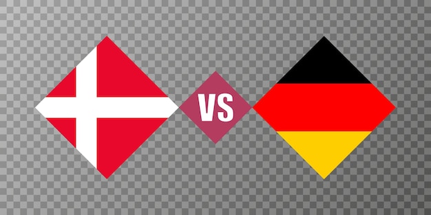 Denmark vs germany flag concept vector illustration