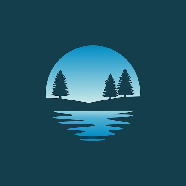 Dennenboom silhouet logo ontwerp vectorillustratie