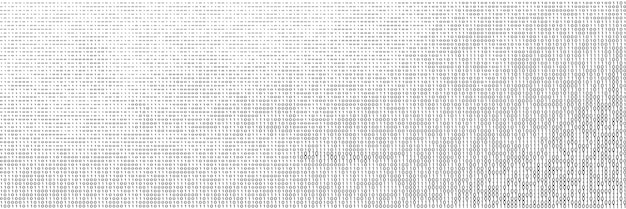 dense binary code pattern creates a textured abstract background representing themes of digital data and encryption on a clean white surface