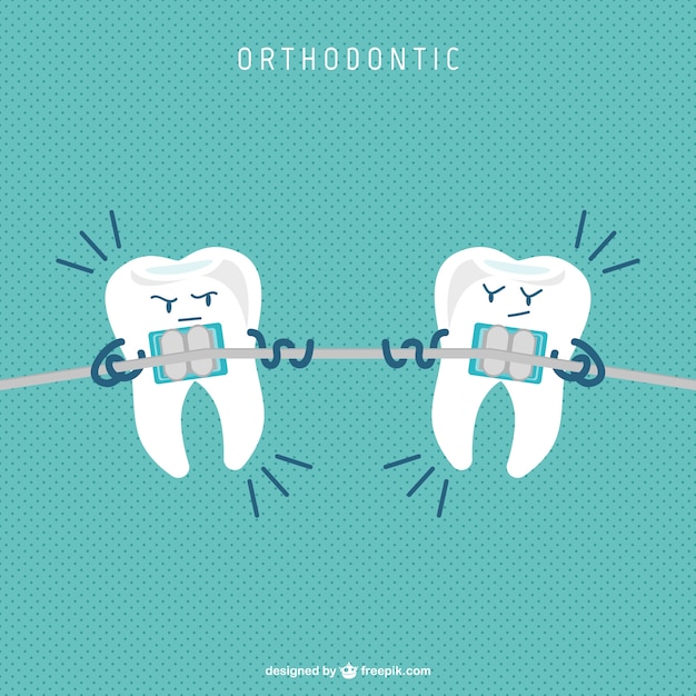 Vector dental braces cartoon vector