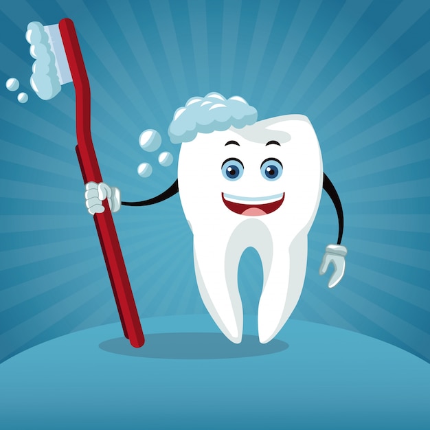 Vector dental care cartoons and icons