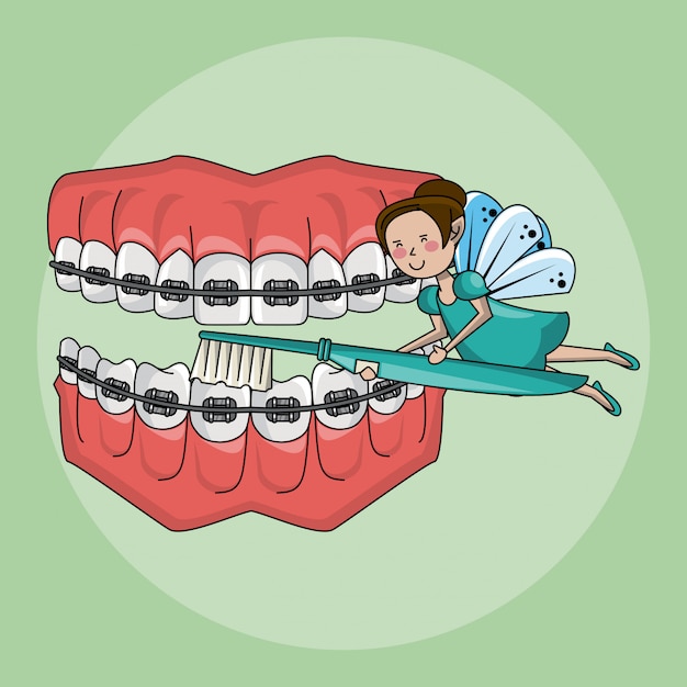 Vector dental care cartoons