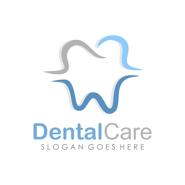 Dental care and dentistry logo design template