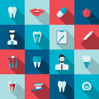 Dental collezione icone di assistenza