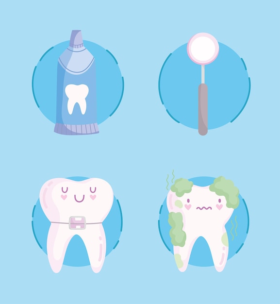 Dental care icons