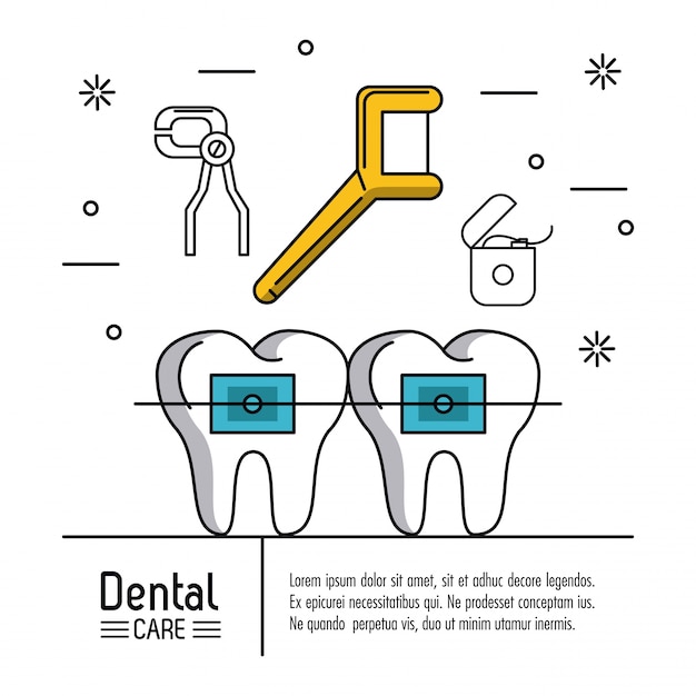 Vector dental care infographic background