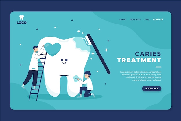 Dental care landing page flat design