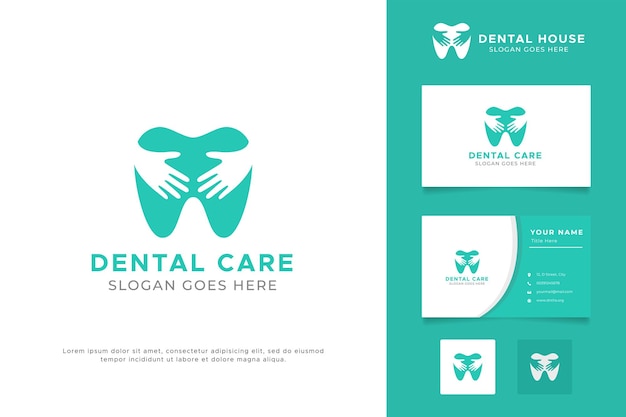 Dental Care Logo for Dentist Clinic Care Hospital and Business Card Template.