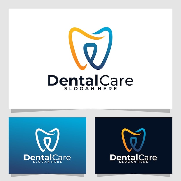 Dental care logo vector design template