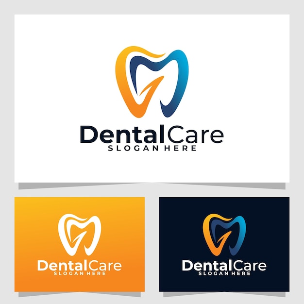 Dental care logo vector design template