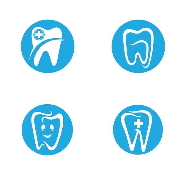Immagine del design dell'icona di vettore del logo di cure odontoiatriche